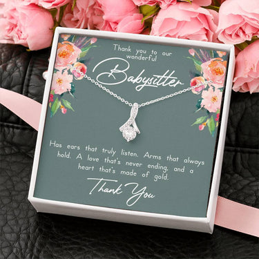 Babysitter Thank You Alluring Beauty Necklace - Love You This Much